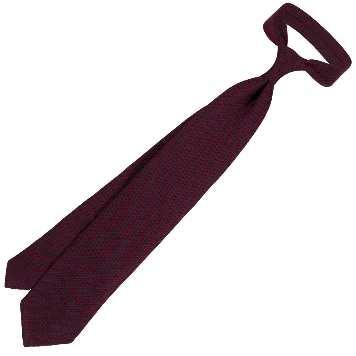 Plain Cashmere / Silk Grossa Grenadine Tie - Burgundy