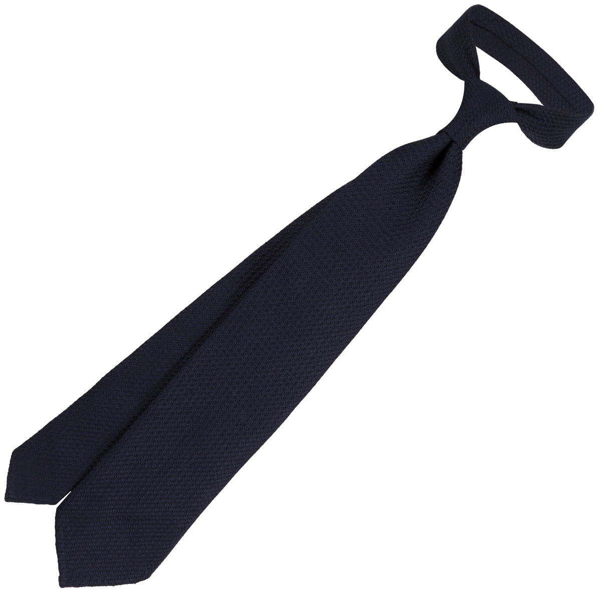 Plain Cashmere / Silk Grossa Grenadine Tie - Midnight