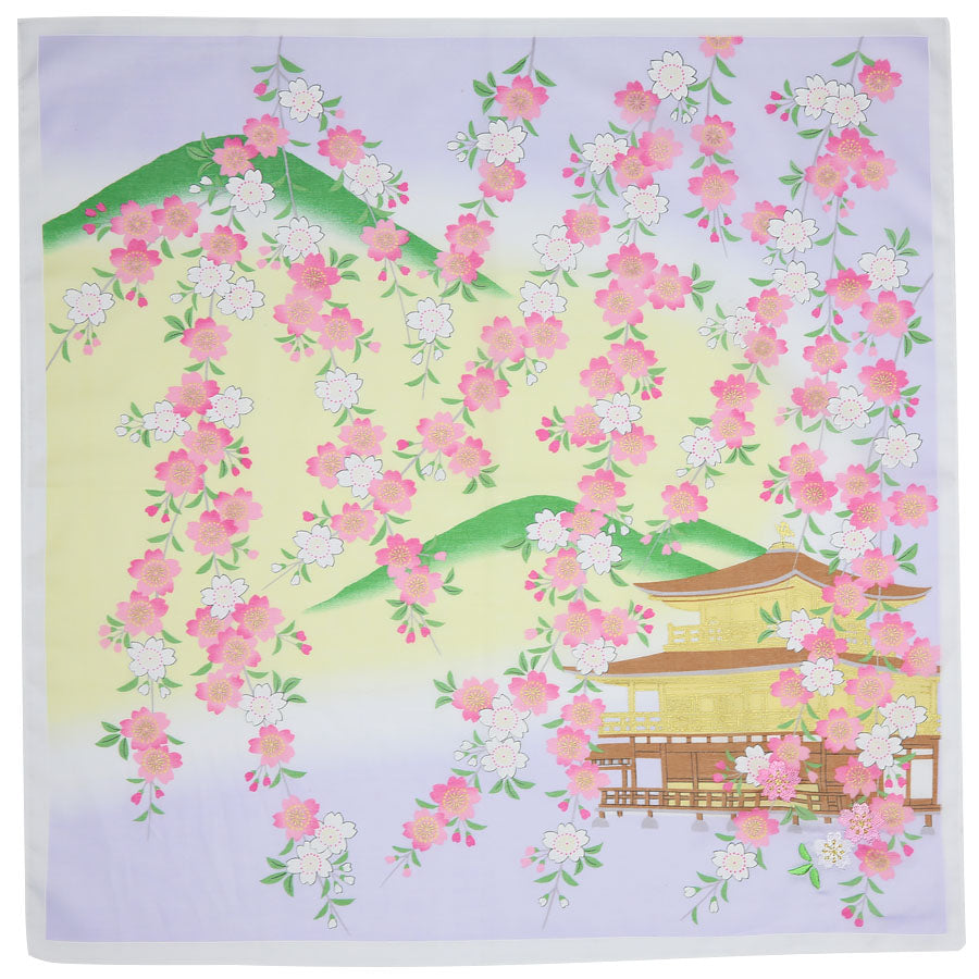 Kyoto Motif Cotton Handkerchief - Lavender