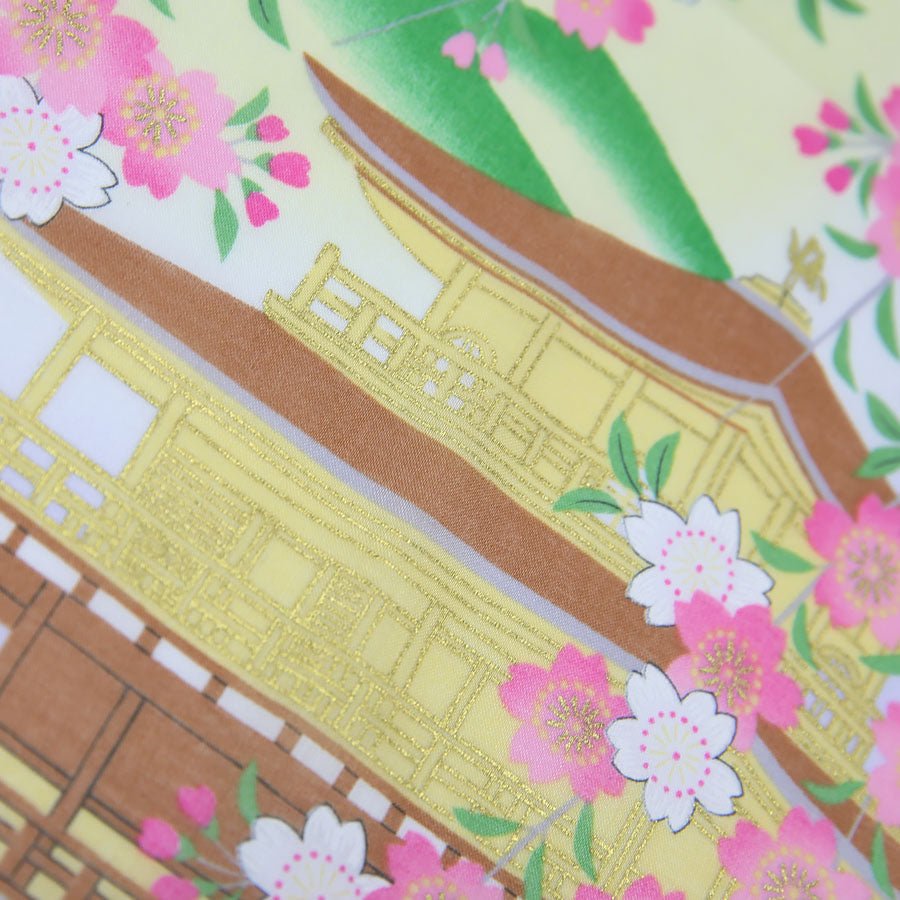 Kyoto Motif Cotton Handkerchief - Lavender