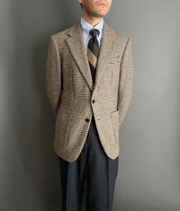 Triple Block Stripe Cashmere / Silk Grenadine Tie - Olive / Brown / Beige