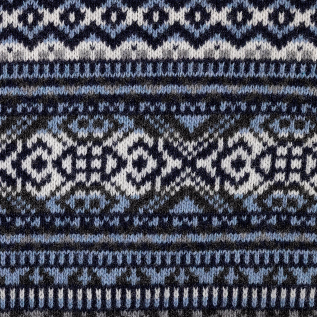 Fair Isle Wool / Cashmere Crewneck Sweater - Navy