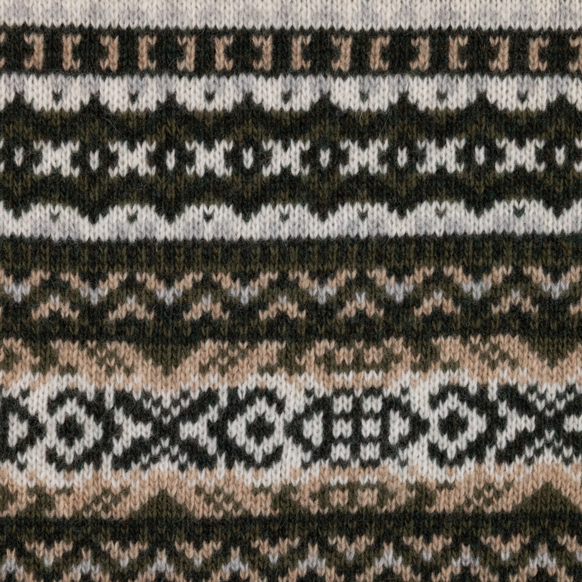 Fair Isle Wool / Cashmere Crewneck Sweater - Forest