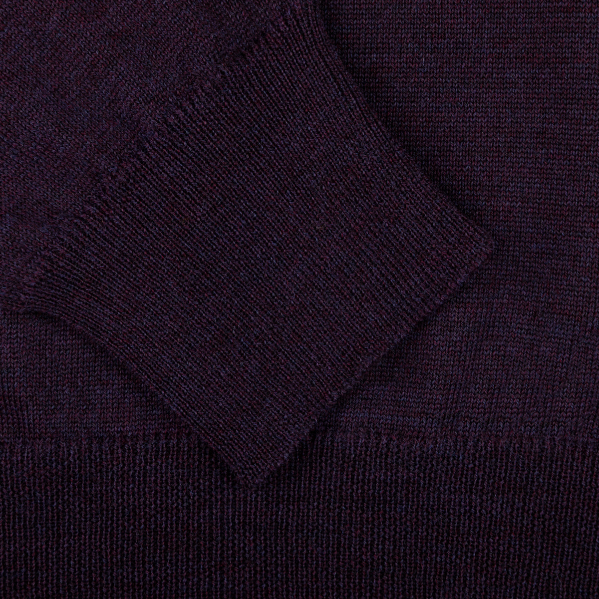 Merino Wool Knitted Polo - Eggplant