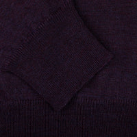 Merino Wool Knitted Polo - Eggplant