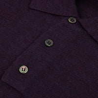 Merino Wool Knitted Polo - Eggplant