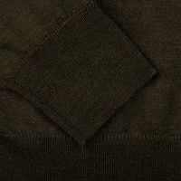 Merino Wool Knitted Polo - Dark Olive