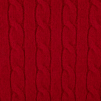 Cable Knit Wool Crewneck Sweater - Red