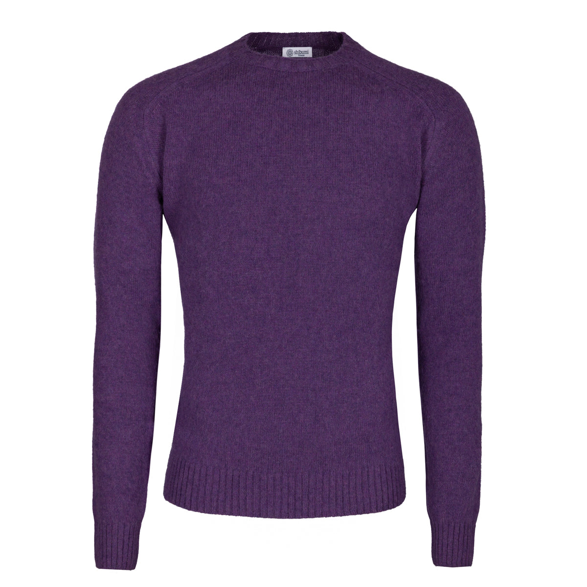 Brushed Wool Crewneck Sweater - Purple