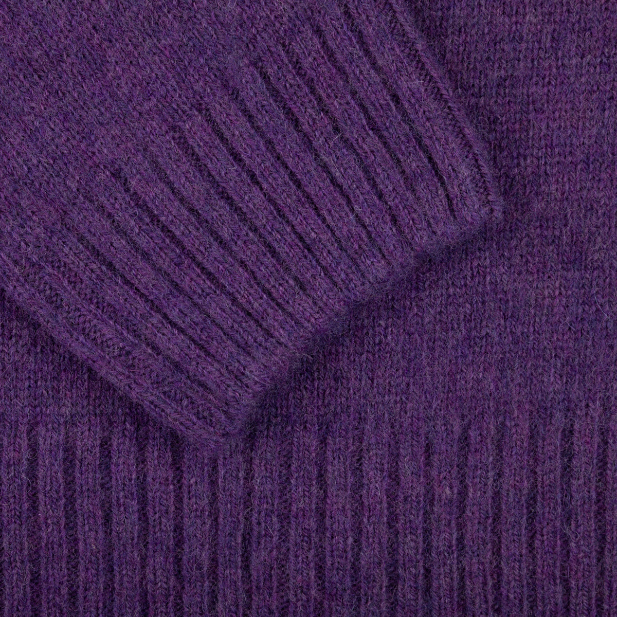 Brushed Wool Crewneck Sweater - Purple