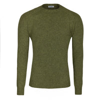 Brushed Wool Crewneck Sweater - Moss Green