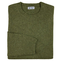 Brushed Wool Crewneck Sweater - Moss Green