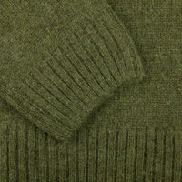 Brushed Wool Crewneck Sweater - Moss Green