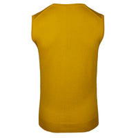 Merino Wool Sleeveless Cardigan - Mustard