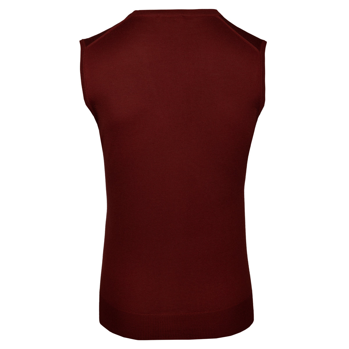 Merino Wool Sleeveless Cardigan - Cherry