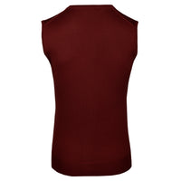 Merino Wool Sleeveless Cardigan - Cherry