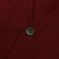 Merino Wool Sleeveless Cardigan - Cherry