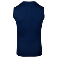 Merino Wool Sleeveless Cardigan - Royal