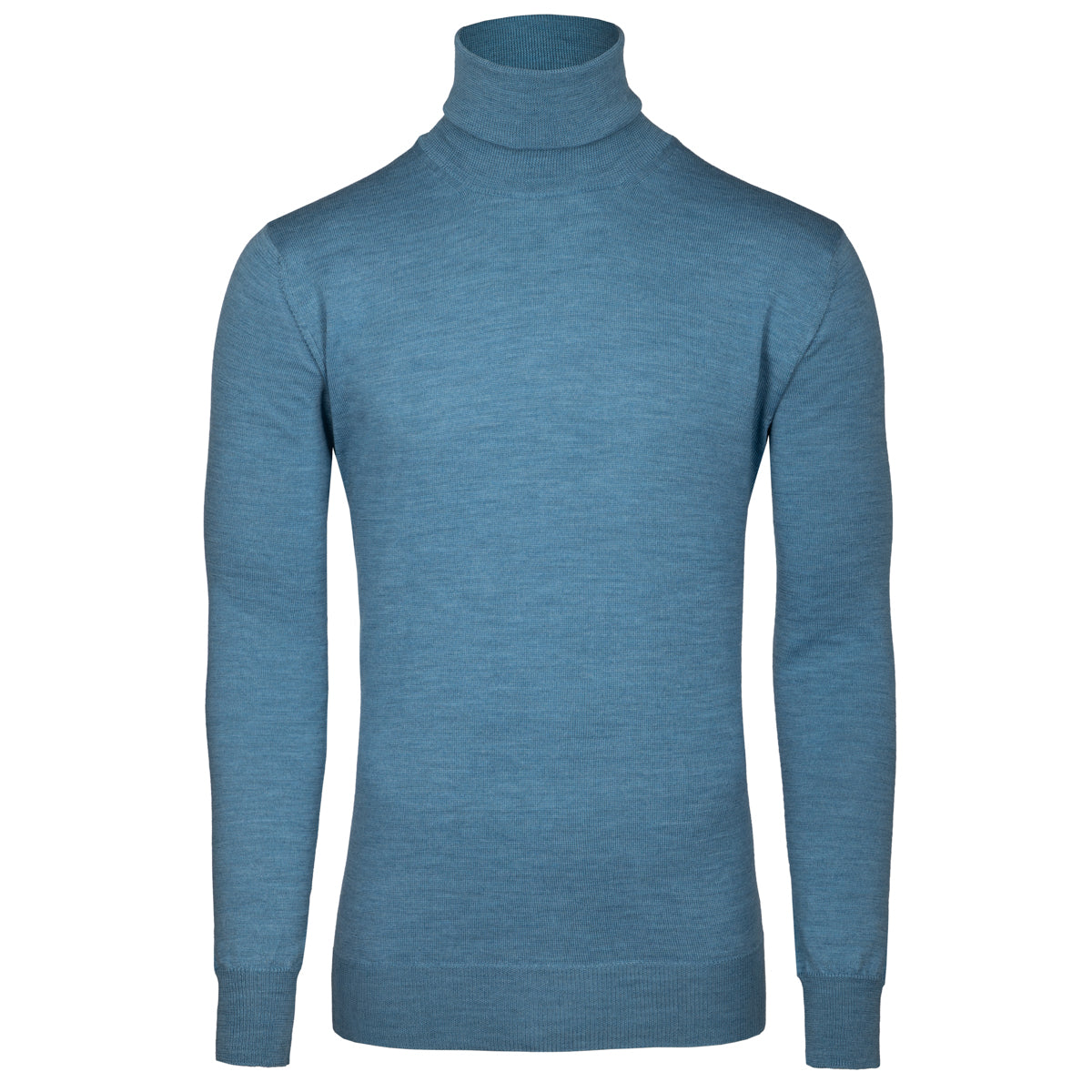Merino Wool Knitted Turtleneck - Sky Blue