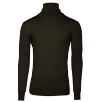 Merino Wool Knitted Turtleneck - Dark Olive