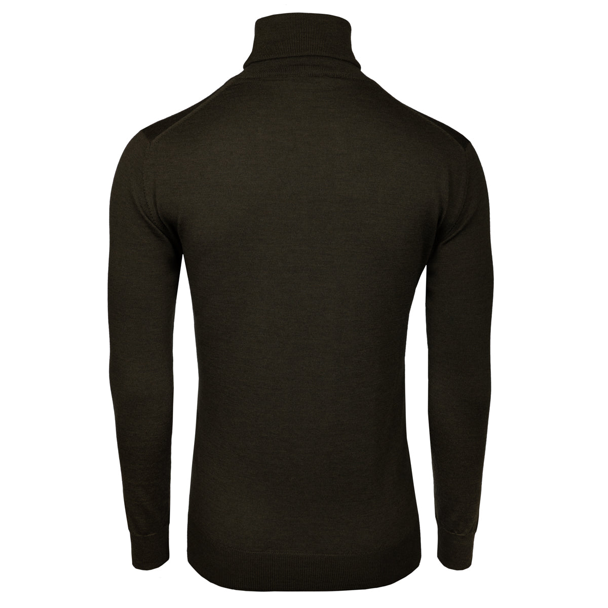 Merino Wool Knitted Turtleneck - Dark Olive