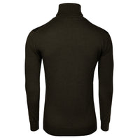 Merino Wool Knitted Turtleneck - Dark Olive