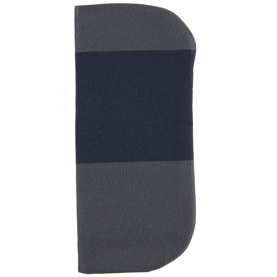 Block Stripe Repp Silk Glasses Case - Navy / Grey