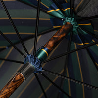 Shibumi x Mario Talarico Umbrella Navy / Forest Striped - Dark Hickory