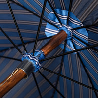 Shibumi x Mario Talarico Umbrella Sky Blue Striped - Chestnut