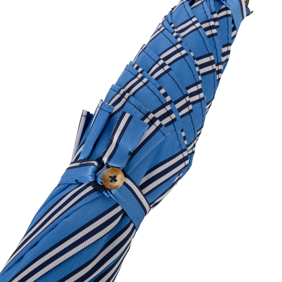 Shibumi x Mario Talarico Umbrella Sky Blue Striped - Chestnut