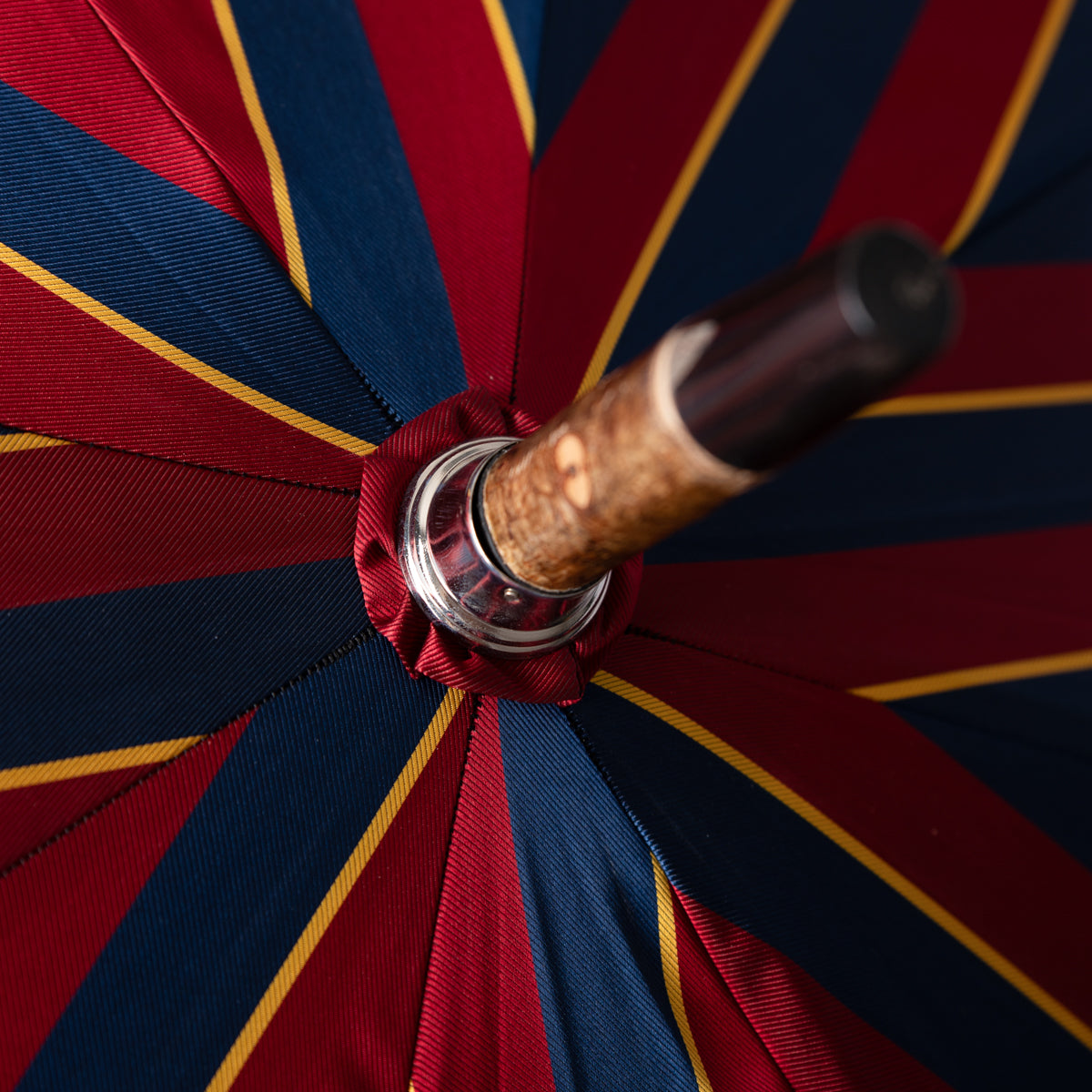 Shibumi x Mario Talarico Umbrella Navy / Burgundy Striped - Cherry