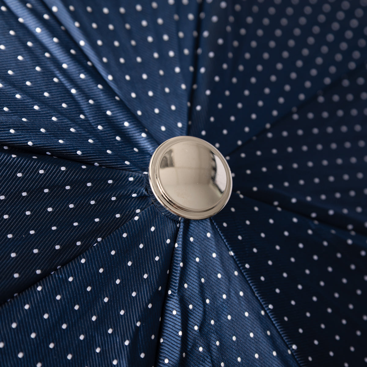 Shibumi x Mario Talarico Travel Umbrella Navy Dots - Blonde Hickory