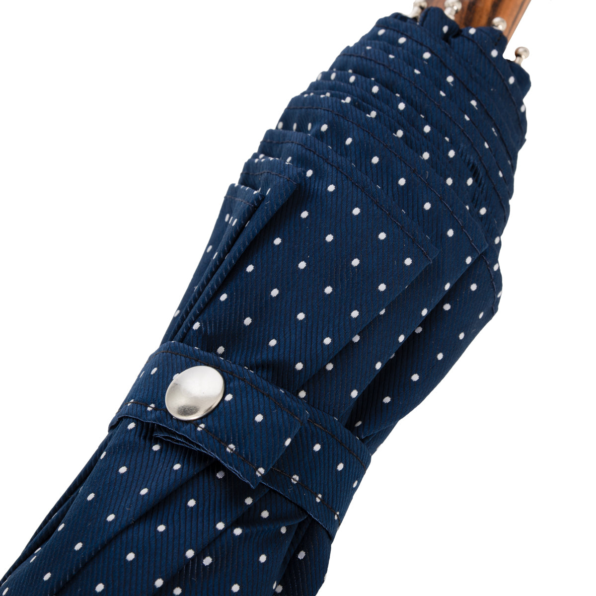 Shibumi x Mario Talarico Travel Umbrella Navy Dots - Blonde Hickory