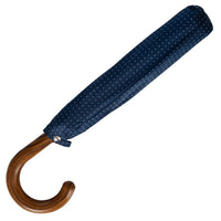 Shibumi x Mario Talarico Travel Umbrella Navy Dots - Blonde Hickory