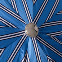 Shibumi x Mario Talarico Travel Umbrella Sky Blue Striped - Chestnut