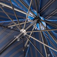Shibumi x Mario Talarico Travel Umbrella Sky Blue Striped - Chestnut