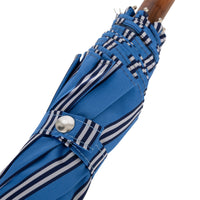Shibumi x Mario Talarico Travel Umbrella Sky Blue Striped - Chestnut
