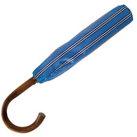 Shibumi x Mario Talarico Travel Umbrella Sky Blue Striped - Chestnut