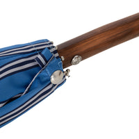 Shibumi x Mario Talarico Travel Umbrella Sky Blue Striped - Chestnut