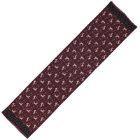 Animal Motif Wool / Silk Scarf - Burgundy