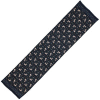 Animal Motif Wool / Silk Scarf - Navy