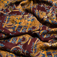 Tiger Motif Wool / Silk Scarf - Burgundy
