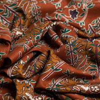 Tiger Motif Wool / Silk Scarf - Rust