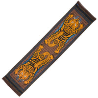 Tiger Motif Wool / Silk Scarf - Brown