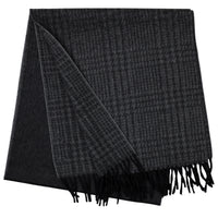 Glencheck Faded Cashmere Scarf - Charcoal / Grey