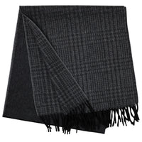 Glencheck Faded Cashmere Scarf - Charcoal / Grey