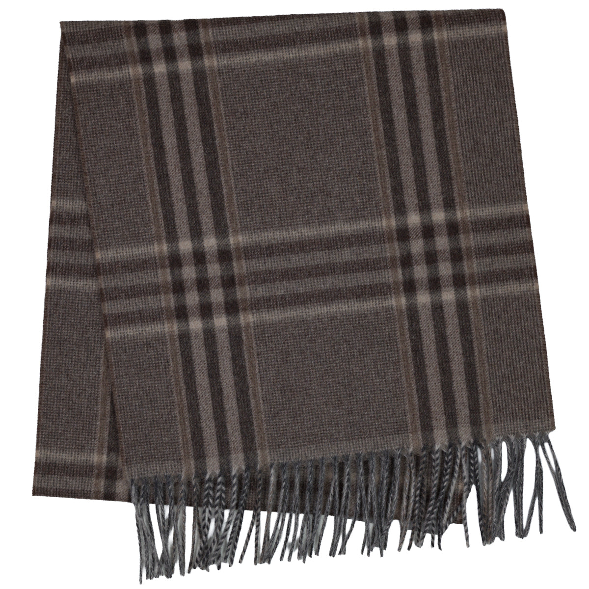 Checked Cashmere Scarf - Hazelnut