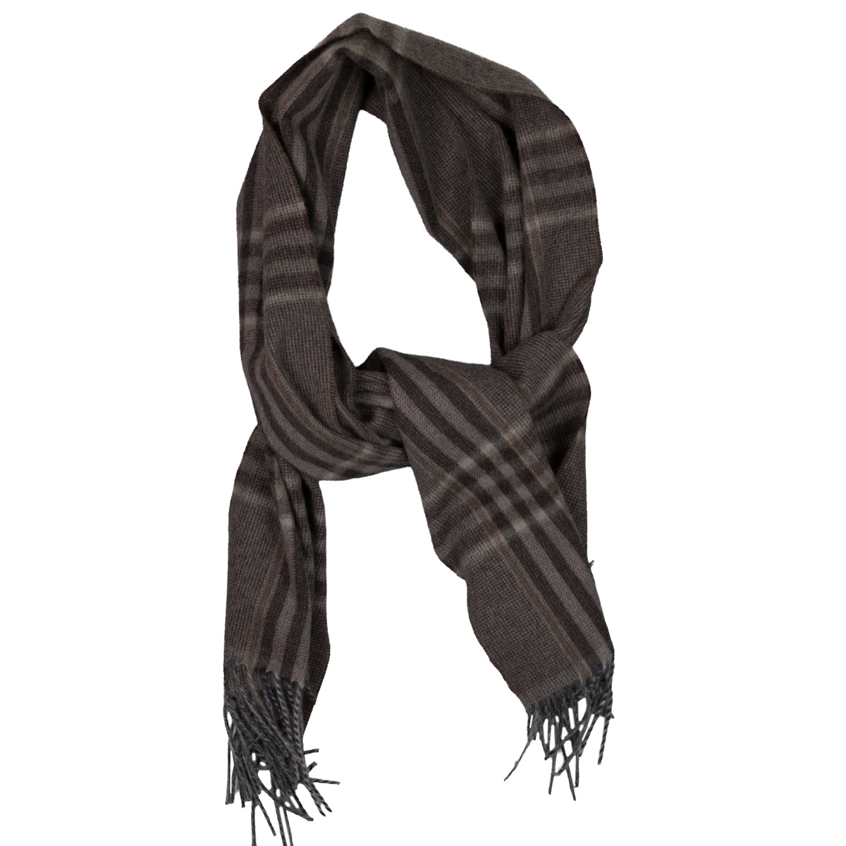 Checked Cashmere Scarf - Hazelnut