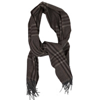 Checked Cashmere Scarf - Hazelnut