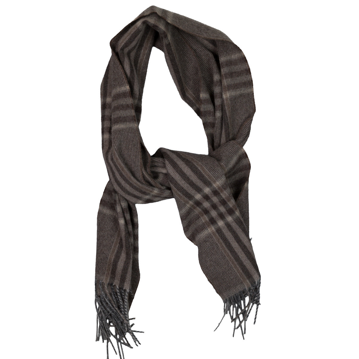 Checked Cashmere Scarf - Hazelnut